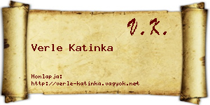 Verle Katinka névjegykártya